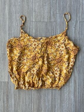 Pink Republic Yellow Paisley Print Cami Top